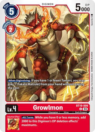 Growlmon [BT19-009] [Release Special Booster 2.5]