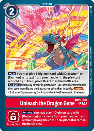 Unleash the Dragon Gene [BT20-093] [Release Special Booster 2.5]