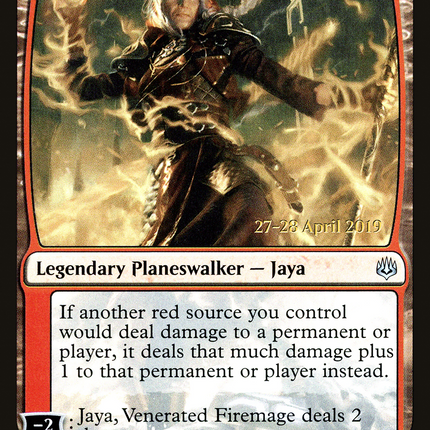 Jaya, Venerated Firemage [War of the Spark Promos] Prerelease Foil