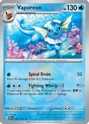 Vaporeon (Poke Ball Pattern) - 22/null [SV: Prismatic Evolutions] Holofoil