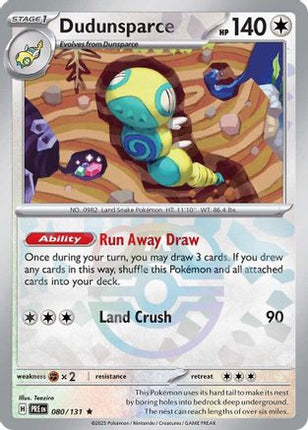 Dudunsparce (Master Ball Pattern) - 80/null [SV: Prismatic Evolutions] Holofoil