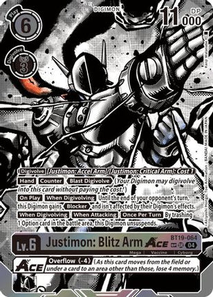 Justimon: Blitz Arm ACE (Textured) [BT19-064] [Release Special Booster 2.5] Foil
