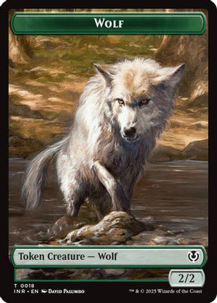 Wolf (0018) // Emblem - Arlinn, Embraces by the Moon Double-Sided Token [Innistrad Remastered] Foil