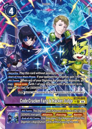 Code Cracker Fang & Hacker Judge (Alternate Art) [BT20-089] [Release Special Booster 2.5] Foil
