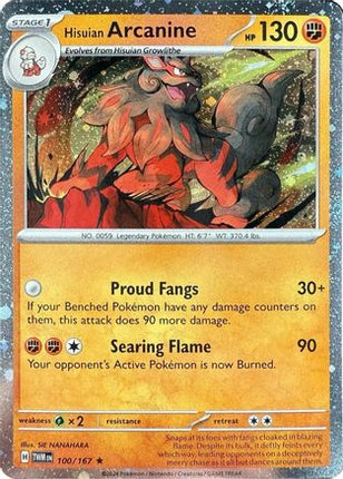 Hisuian Arcanine - 100/167 (Cosmos Holo) [Blister Exclusives] Holofoil