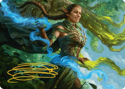 Nissa, Worldsoul Speaker Art Card (Gold-Stamped Signature) [Art Series: Aetherdrift]