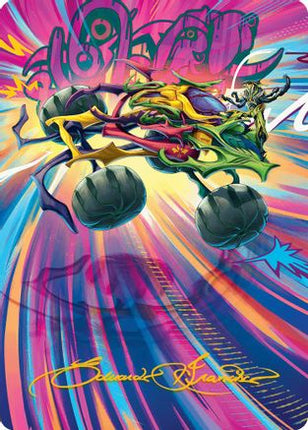 Thunderous Velocipede Art Card (Gold-Stamped Signature) [Art Series: Aetherdrift]