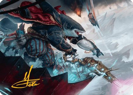 Captain Howler, Sea Scourge Art Card (16/54) (Gold-Stamped Signature) [Art Series: Aetherdrift]
