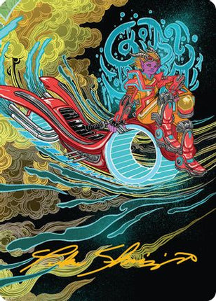 Cloudspire Skycycle Art Card (Gold-Stamped Signature) [Art Series: Aetherdrift]