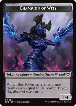 Champion of Wits // Zombie (0003) Double-Sided Token [Commander: Aetherdrift] Foil