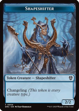 Shapeshifter // Zombie (0003) Double-Sided Token [Commander: Aetherdrift] Foil