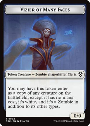 Vizier of Many Faces // Zombie (0003) Double-Sided Token [Commander: Aetherdrift]