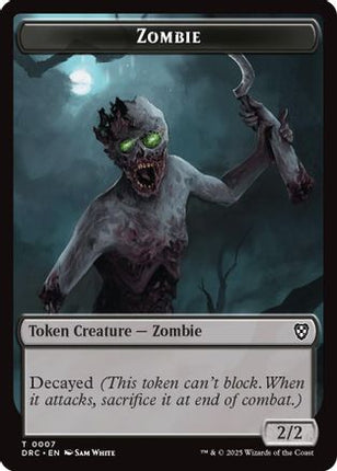 Zombie (0007) // Zombie (0003) Double-Sided Token [Commander: Aetherdrift]