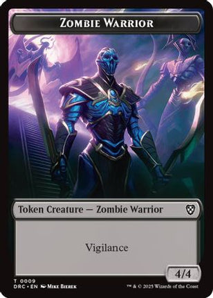Zombie Warrior // Zombie (0003) Double-Sided Token [Commander: Aetherdrift]