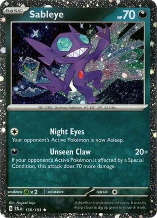 Sableye (Cosmos Holo) - 136/null [Miscellaneous Cards & Products] Holofoil