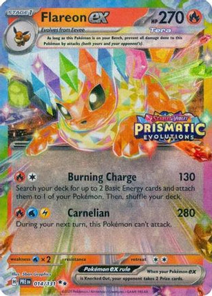 Flareon ex - 014/131 (Prismatic Evolutions Stamp) [Miscellaneous Cards & Products] Holofoil
