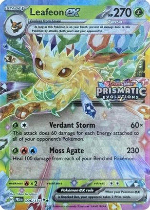 Leafeon ex - 006/131 (Prismatic Evolutions Stamp) [Miscellaneous Cards & Products] Holofoil
