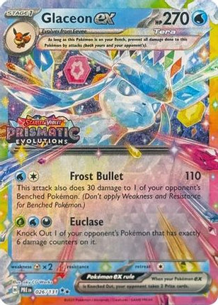 Glaceon ex - 026/131 (Prismatic Evolutions Stamp) [Miscellaneous Cards & Products] Holofoil