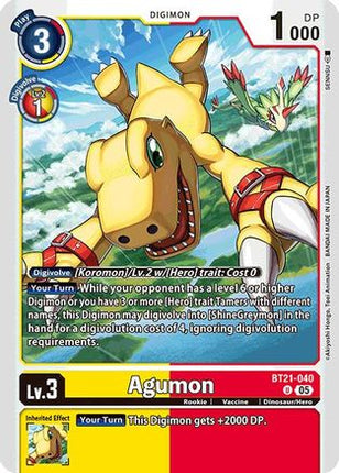 Agumon - BT21-040 [BT21-040] [World Convergence]