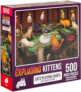 Exploding Kittens - Cats playing Craps 500 Piece Puzzle