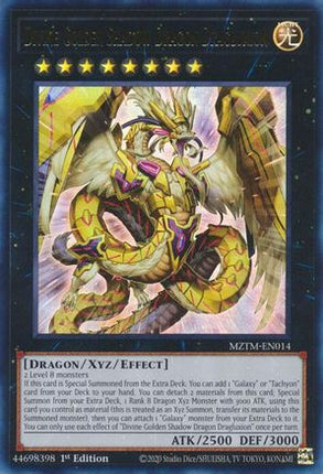 Divine Golden Shadow Dragon Dragluxion [MZTM-EN014] Ultra Rare 1st Edition