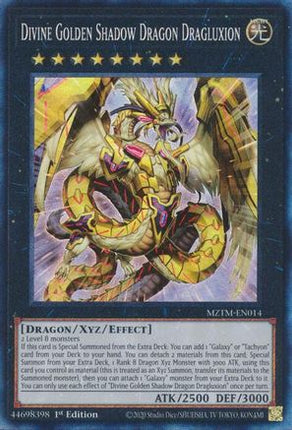 Divine Golden Shadow Dragon Dragluxion  [MZTM-EN014] Collector's Rare 1st Edition