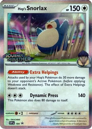 Hop's Snorlax (184) (Prerelease) [SV09: Journey Together]