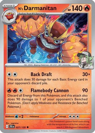 N's Darmanitan - 027/159 (27) [SV09: Journey Together] Reverse Holofoil