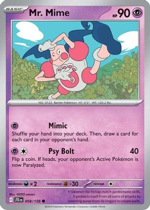 Mr. Mime (58) [SV09: Journey Together] Reverse Holofoil