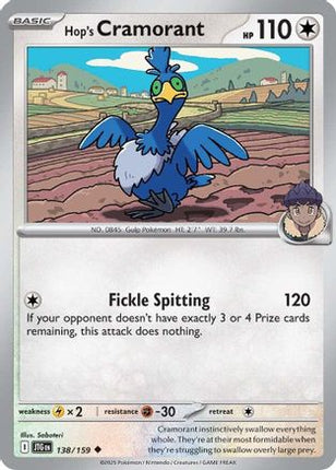 Hop's Cramorant 138- SV09 Journey Together Reverse Holofoil