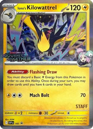 Iono's Kilowattrel - 182 (Prerelease) [Staff] (182) [SV: Scarlet & Violet Promo Cards] Holofoil
