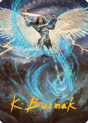 Elspeth, Storm Slayer Art Card (49/54) (Gold-Stamped Signature) [Art Series: Tarkir: Dragonstorm]