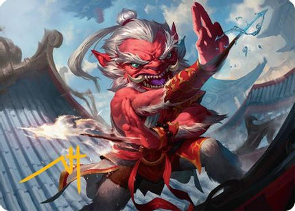 Devoted Duelist Art Card (15/54) (Gold-Stamped Signature) [Art Series: Tarkir: Dragonstorm]
