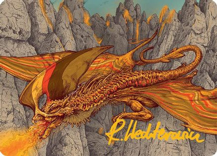 Magmatic Hellkite Art Card (34/54) (Gold-Stamped Signature) [Art Series: Tarkir: Dragonstorm]