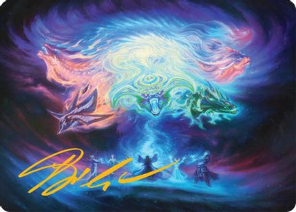Call the Spirit Dragons Art Card (21/54) (Gold-Stamped Signature) [Art Series: Tarkir: Dragonstorm]