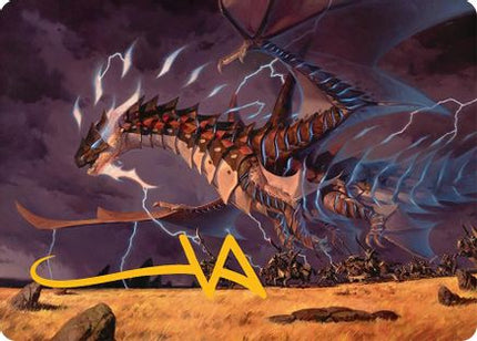 Neriv, Heart of the Storm Art Card (25/54) (Gold-Stamped Signature) [Art Series: Tarkir: Dragonstorm]