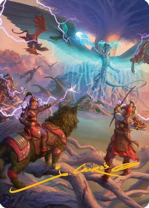 All-Out Assault Art Card (50/54) (Gold-Stamped Signature) [Art Series: Tarkir: Dragonstorm]