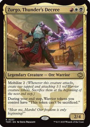 Zurgo, Thunder's Decree [Promo Pack: Tarkir: Dragonstorm] Foil