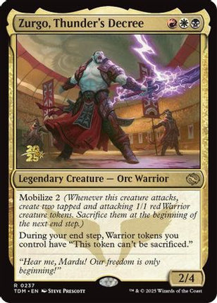 Zurgo, Thunder's Decree [Prerelease Cards] Foil