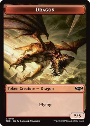 Dragon (0014) // Treasure Double-Sided Token [Commander: Tarkir: Dragonstorm]
