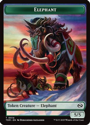 Elephant // Treasure  Double-Sided Token [Tarkir: Dragonstorm] Foil