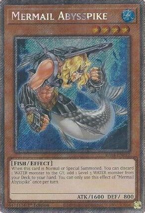Mermail Abysspike  [RA04-EN012] Platinum Secret Rare 1st Edition