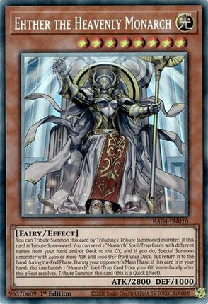 Ehther the Heavenly Monarch  [RA04-EN018] Collector's Rare 1st Edition