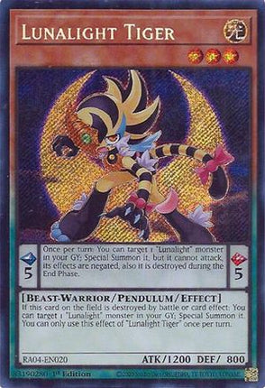 Lunalight Tiger  [RA04-EN020] Secret Rare 1st Edition
