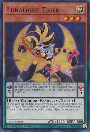 Lunalight Tiger [RA04-EN020] Super Rare 1st Edition