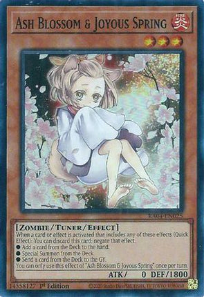 Ash Blossom & Joyous Spring  (Alternate Art) [RA04-EN025] Super Rare 1st Edition