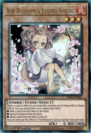 Ash Blossom & Joyous Spring (Alternate Art) [RA04-EN025] Ultimate Rare 1st Edition