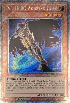 Evil HERO Adusted Gold  [RA04-EN029] Platinum Secret Rare 1st Edition