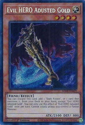 Evil HERO Adusted Gold  [RA04-EN029] Secret Rare 1st Edition