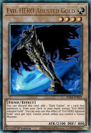 Evil HERO Adusted Gold  [RA04-EN029] Ultimate Rare 1st Edition